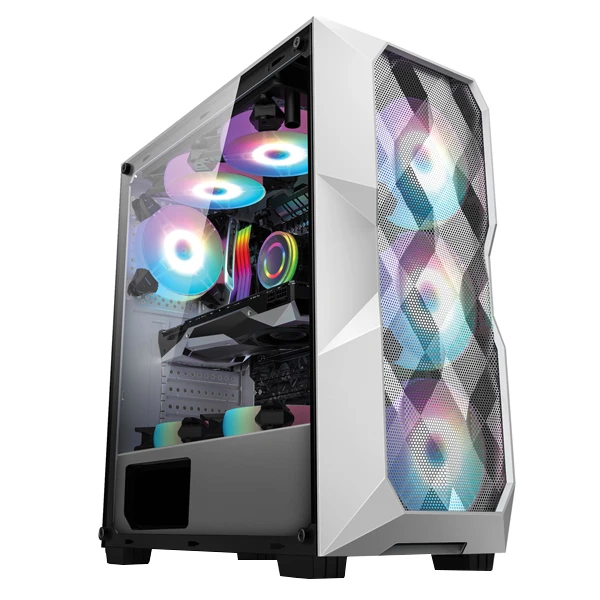 کیس کامپیوتر گیمینگ فاطر مدل FG-730-W، فرم فاکتور Mid Tower طراحی ویترینی، سازگاری با مادربردهای ATX و MATX و Mini-ITX، پشتیبانی از کارت گرافیک تا طول 360 میلیمتر، پشتیبانی از خنککننده پردازنده تا ارتفاع 5.28 میلیمتر