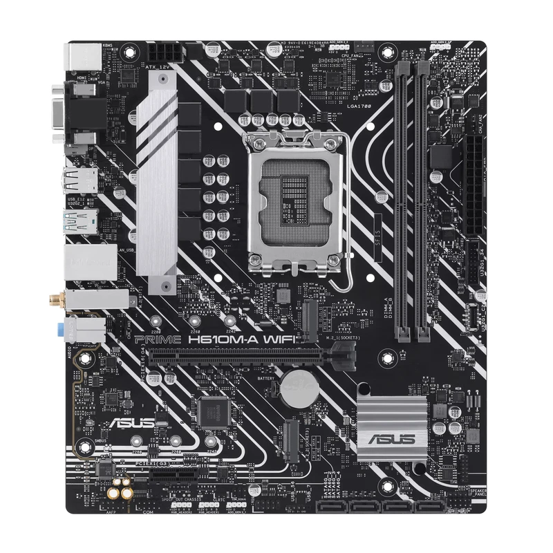مادربرد ایسوس مدل PRIME H610M-A WIFI، سوکت Intel LGA 1700، دارای 2 اسلات رم DDR5، چیپست Intel H610