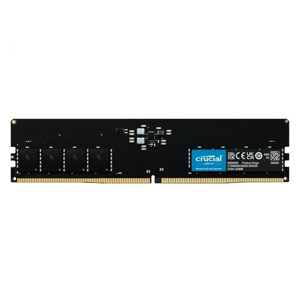 رم دسکتاپ 8 گیگابایت DDR5 کروشیال مدل CT8 با فرکانس 4800 مگاهرتز، تایمینگ CL40 و ولتاژ 1.1 ولت، تک‌کاناله
